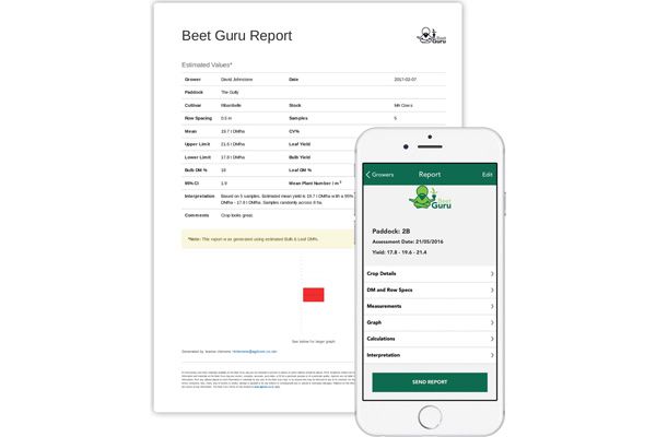 Image showing Beet Guru screenshot and report